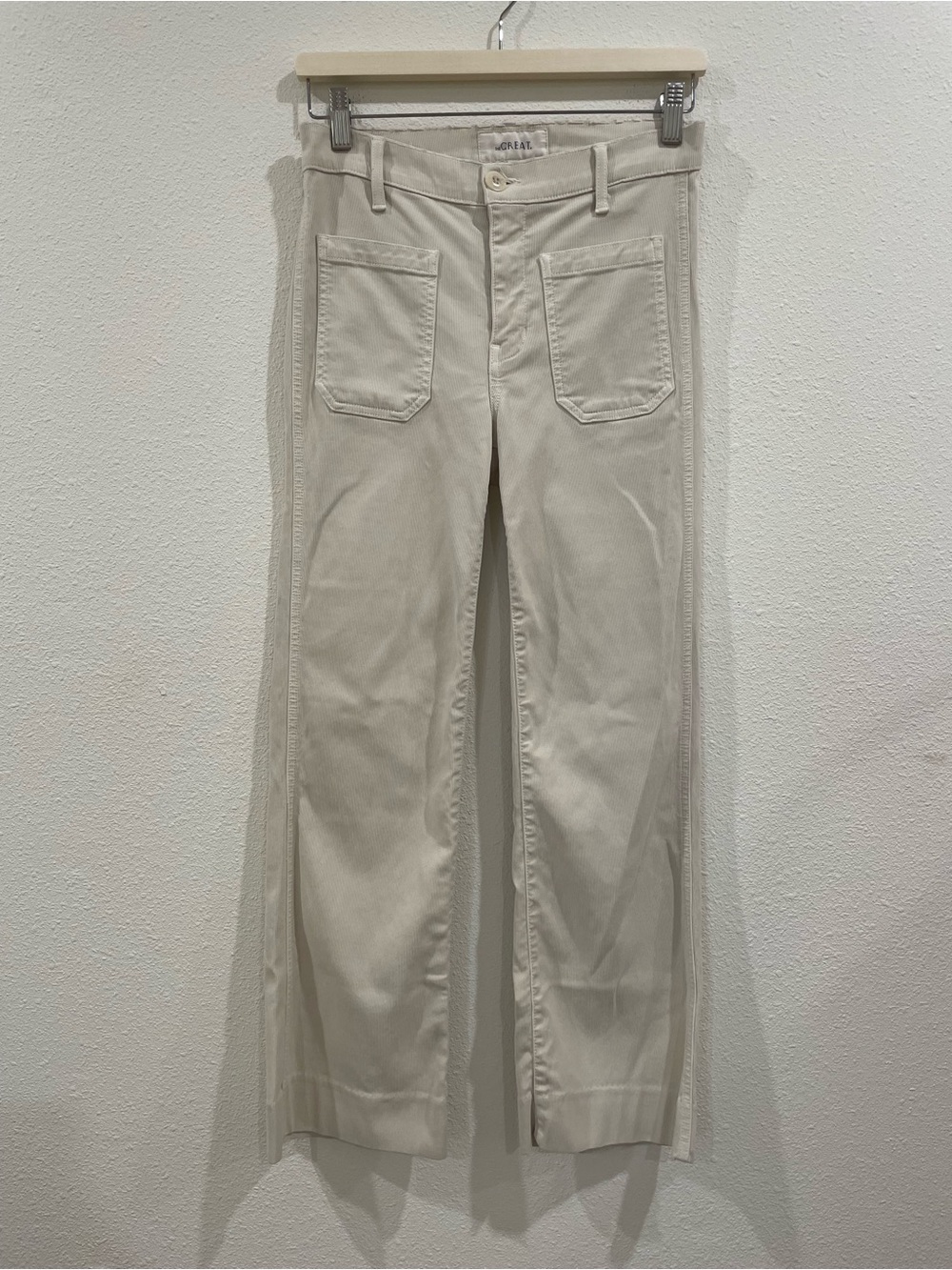 THE GREAT. Cream Wide Leg Coords Size 27 Minimalist Classic Capsule